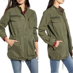 NWOT Treasure & Bond Utility Jacket in Olive Sarma green longline denim shacket